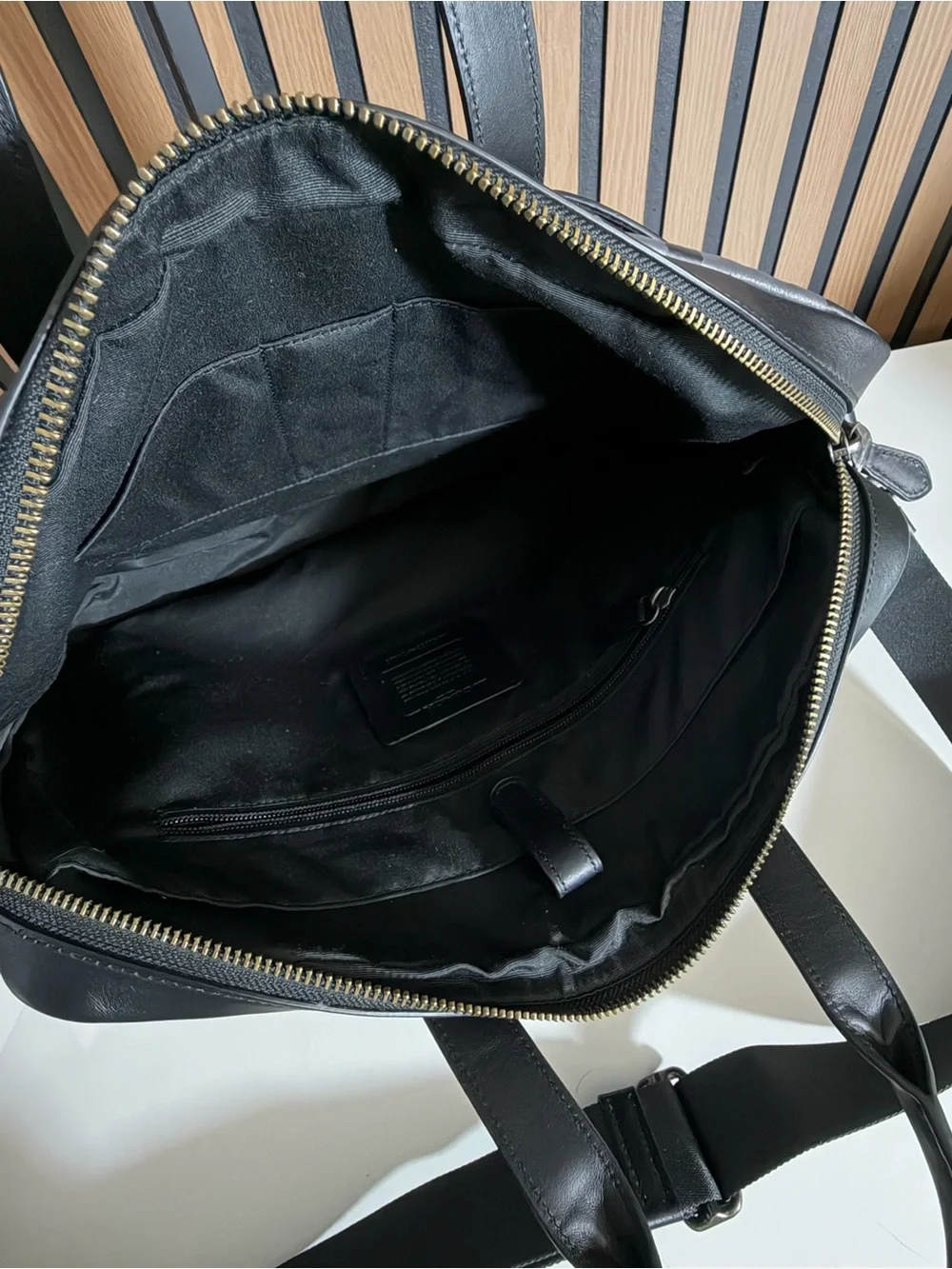 COACH Hamilton Black and Gray Men's Patterned Briefcase Tote STYLE #111687